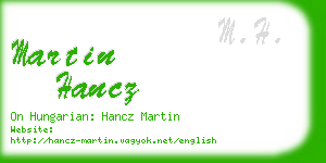 martin hancz business card